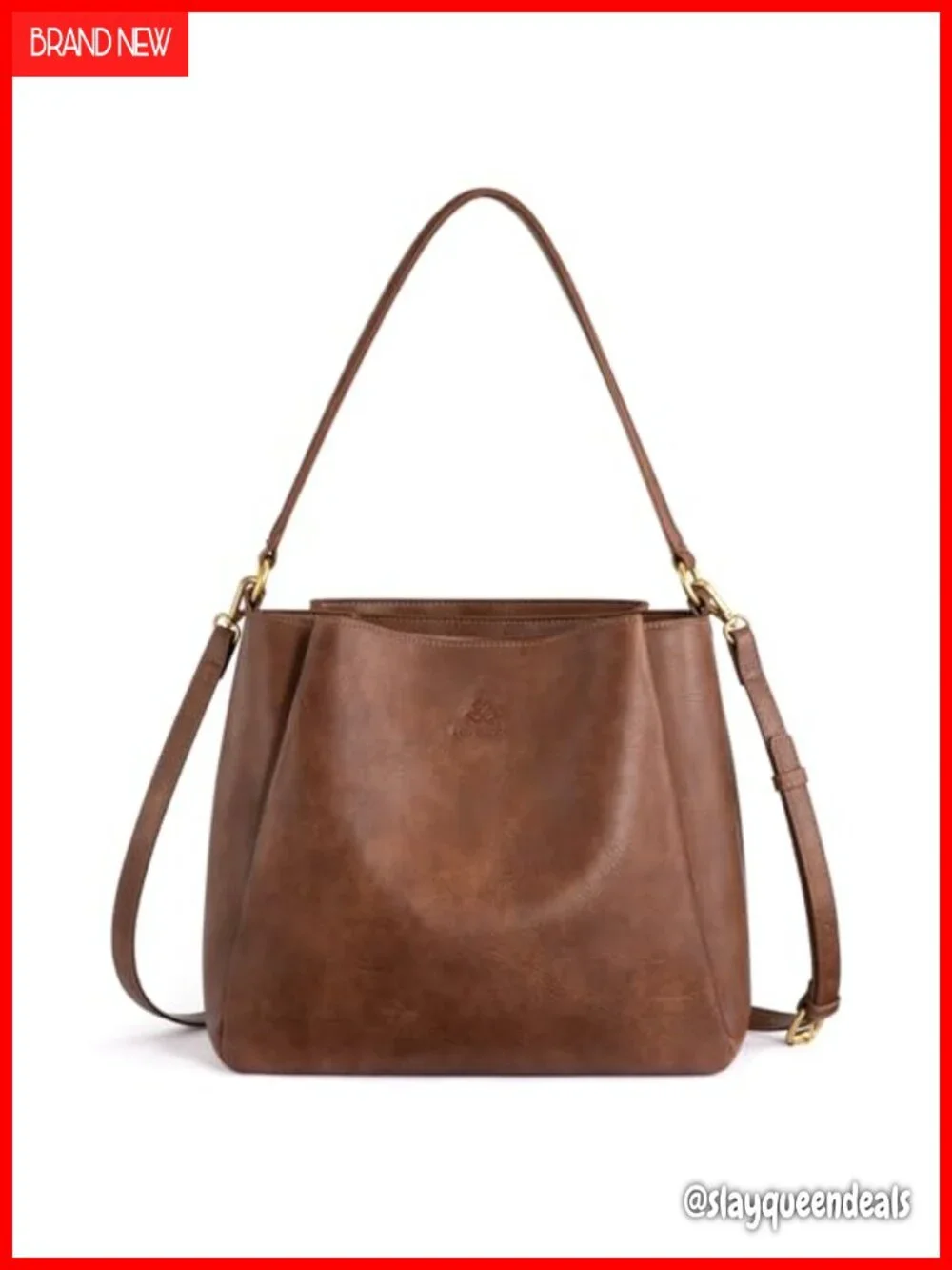 Vegan Leather Hobo Purse with Three Compartments, Crossbody Shoulder Bag Fits